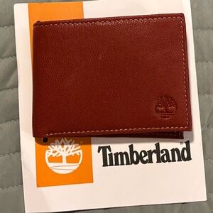 Timberland Men's Dark Tan Leather Wallet